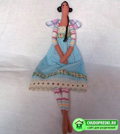 Куклы Тильды. Ангелок с косичкой