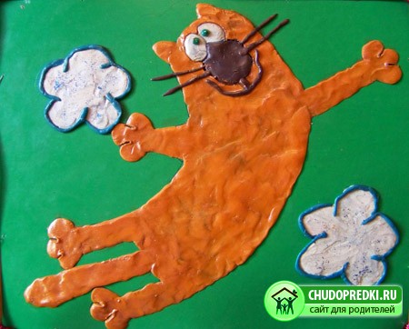 Поделки из пластилина, кот