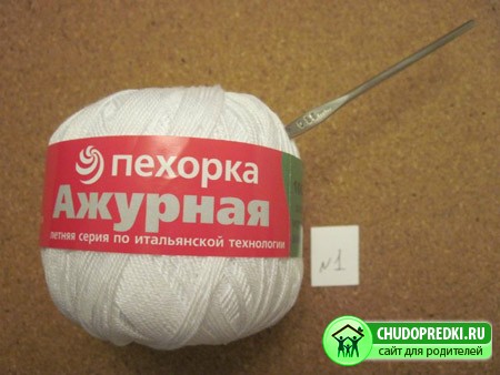 Вязание снежинки