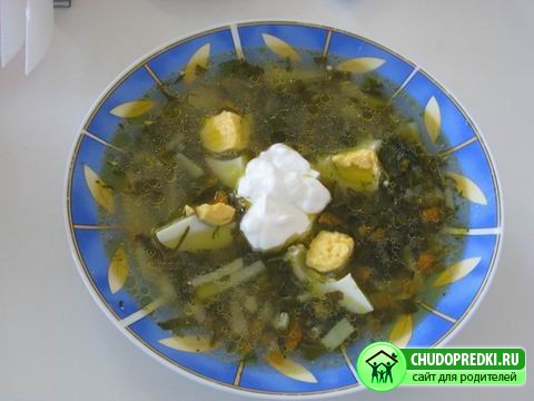 Суп из щавеля с курицей