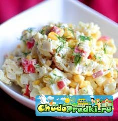 Крабовый салат с кукурузой