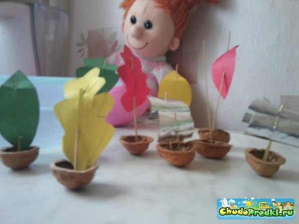 Поделки из скорлупы. Семейный флот. Мастер класс с пошаговыми фото