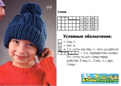 Схема вязания шапочки