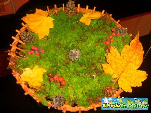 осенняя композиция из природных материалов Осенний лес