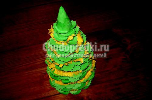новогодние поделки с детьми. Ёлочка из бумаги своими руками