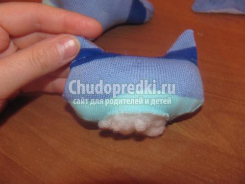 мягкая игрушка. Котик из носочков