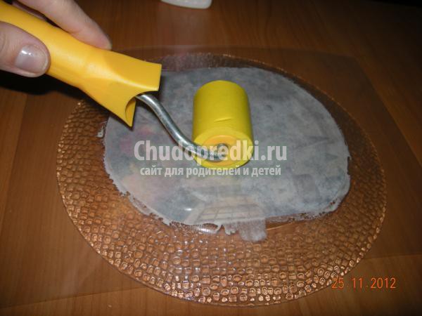 обратный декупаж тарелочки
