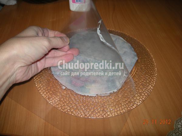 обратный декупаж тарелочки