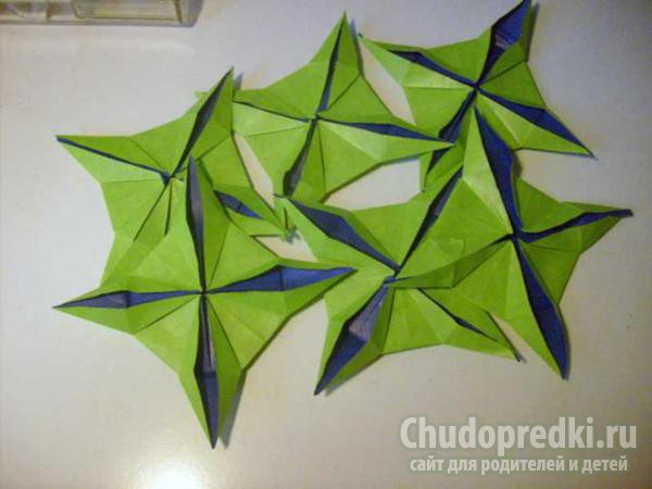 оригами традиционная кусудама ирис