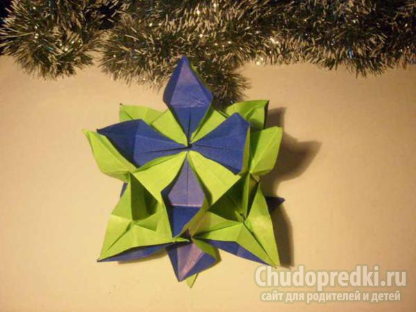 оригами традиционная кусудама ирис