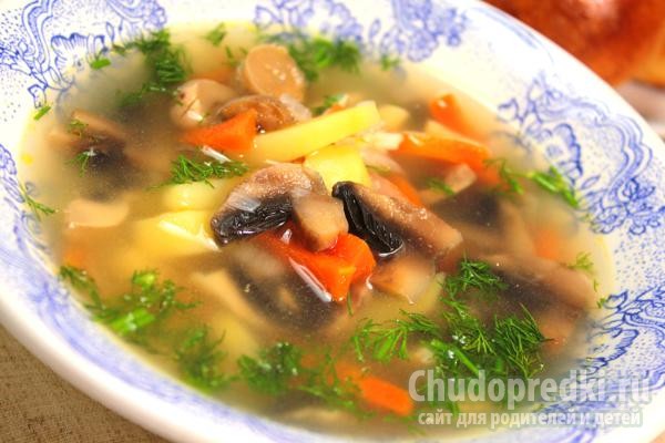 ароматный куриный суп с шампиньонами