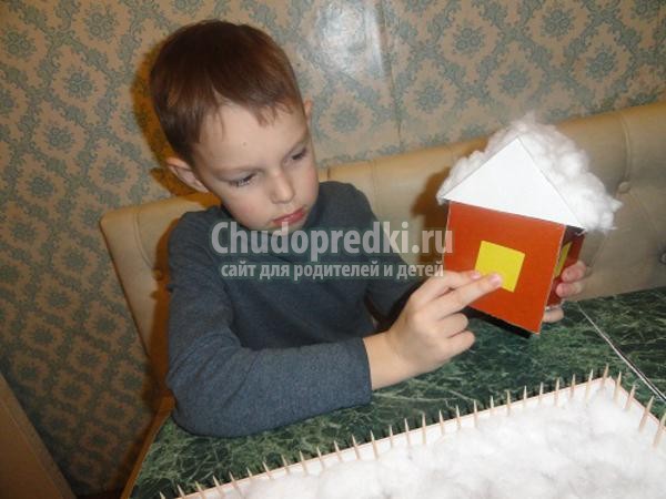 поделки с детьми. Композиция зимний двор