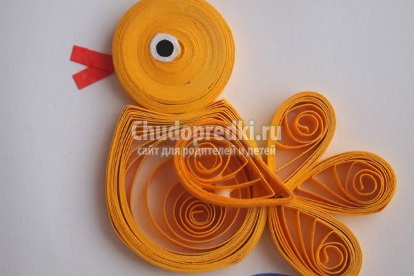 поделки из бумаги. Квиллинг утенок