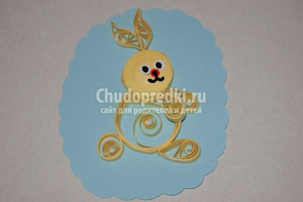 зайчик в технике квиллинг