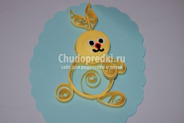 зайчик в технике квиллинг