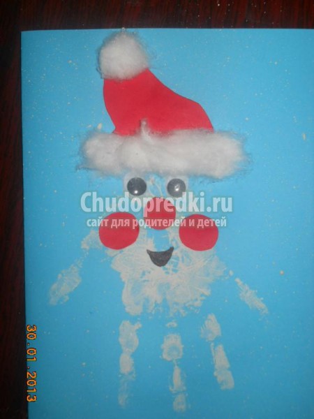 открытка в технике отпечатков