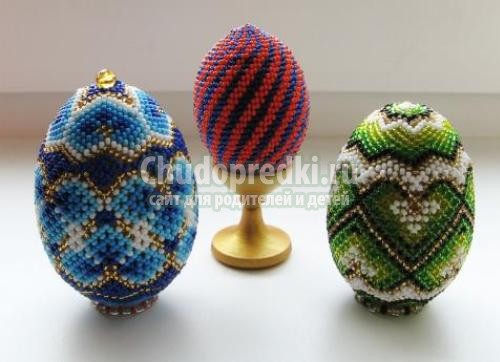 Плетение яиц бисером