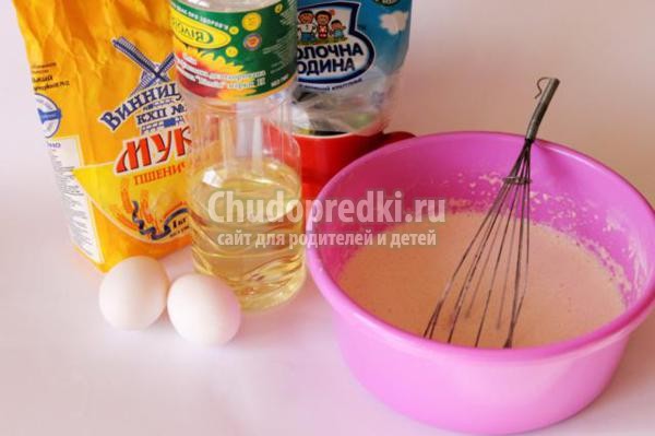 блинчики в кляре с копченой курицей