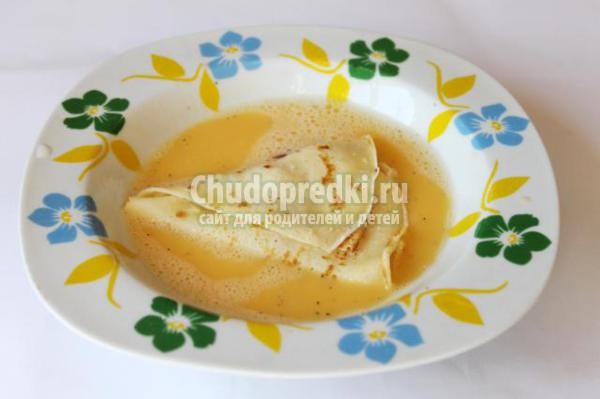 блинчики в кляре с копченой курицей