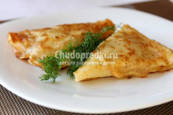 блинчики в кляре с копченой курицей