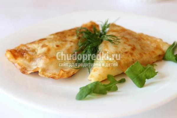 блинчики в кляре с копченой курицей