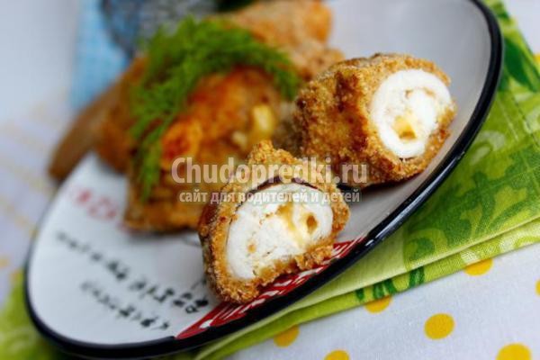 рулетики из куриного филе с сыром