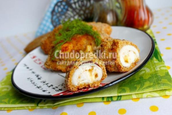 рулетики из куриного филе с сыром