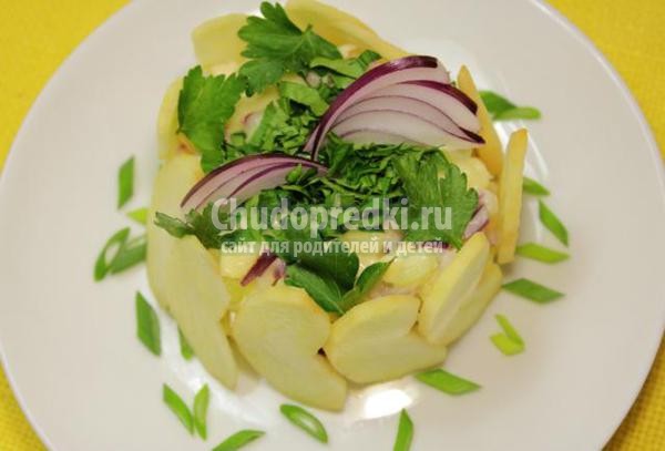 салат с сельдереем и курицей
