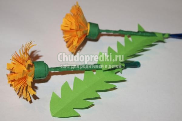 цветы квиллинг. Одуванчики