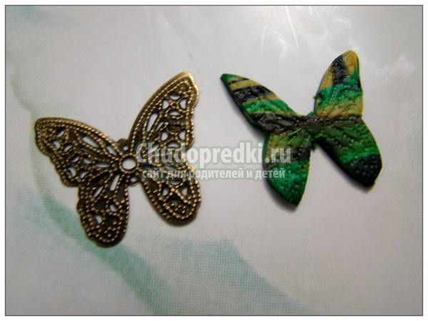 серьги из полимерной глины. Бабочки