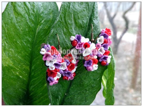 серьги из полимерной глины. Бабочки