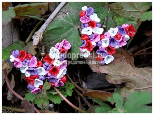 серьги из полимерной глины. Бабочки