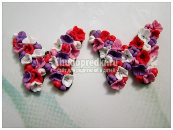 серьги из полимерной глины. Бабочки