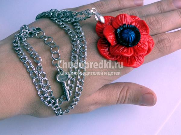 комплект из полимерной глины. Маки