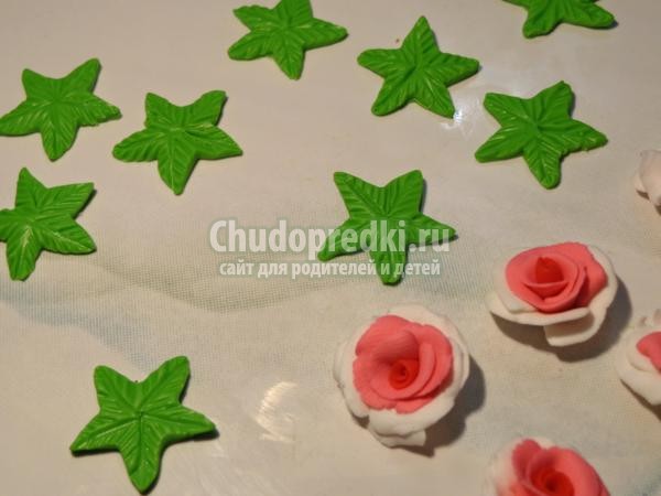 браслет из полимерной глины. Букет роз