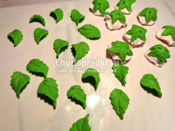 браслет из полимерной глины. Букет роз