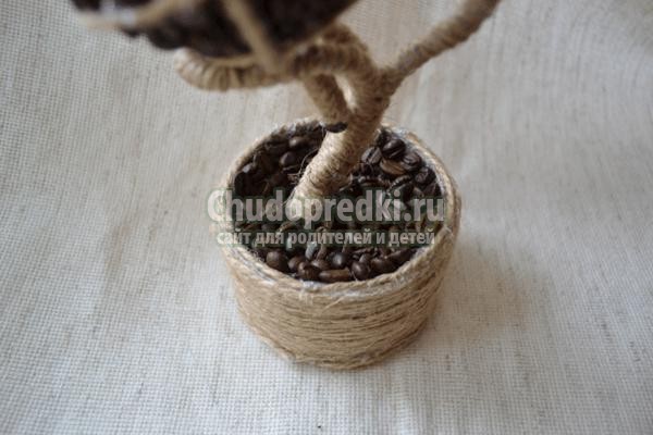 топиарий из кофейных зерен. Глобус