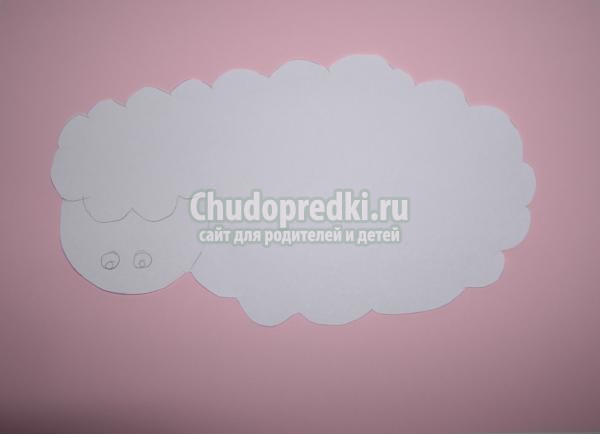 аппликация из салфеток. Овечка