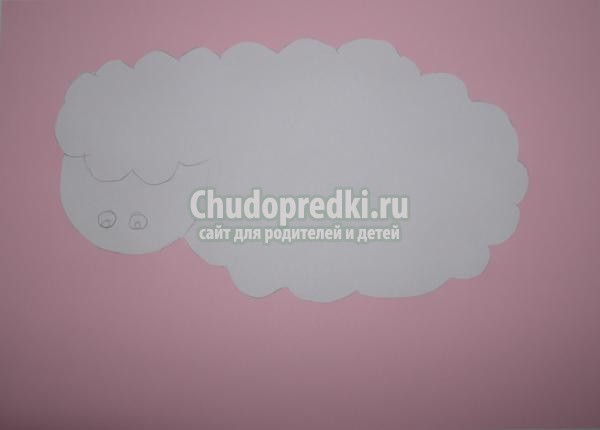 аппликация из салфеток. Овечка