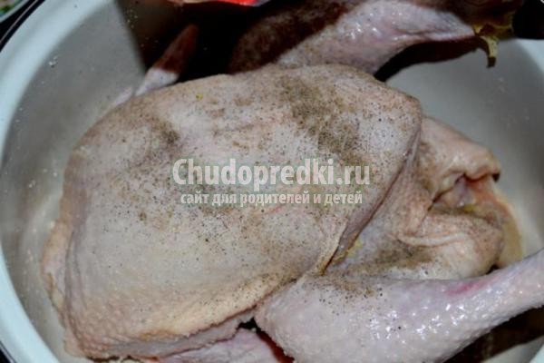 запеченная в рукаве курица