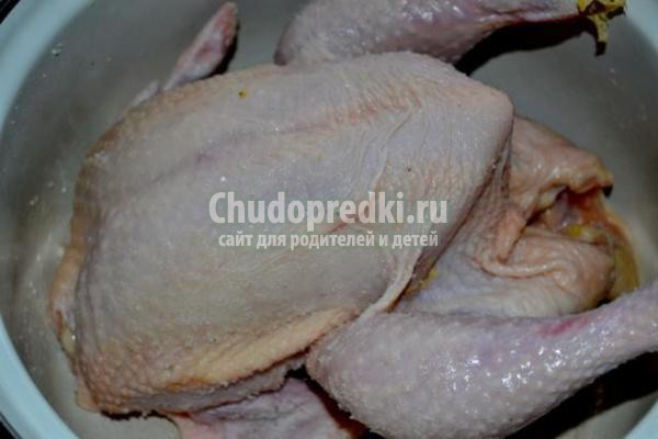 запеченная в рукаве курица