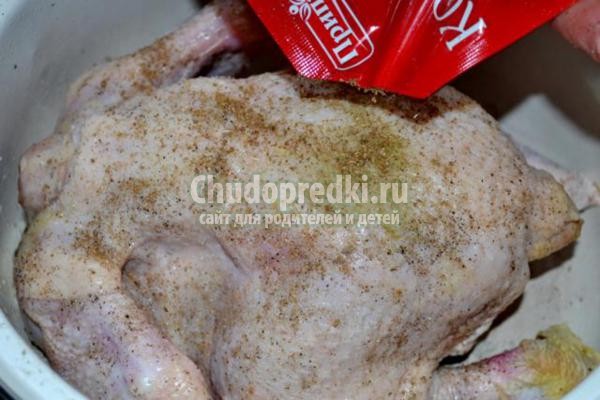 запеченная в рукаве курица