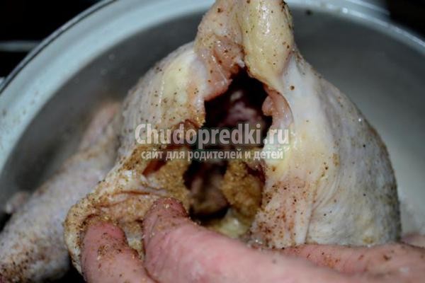 запеченная в рукаве курица