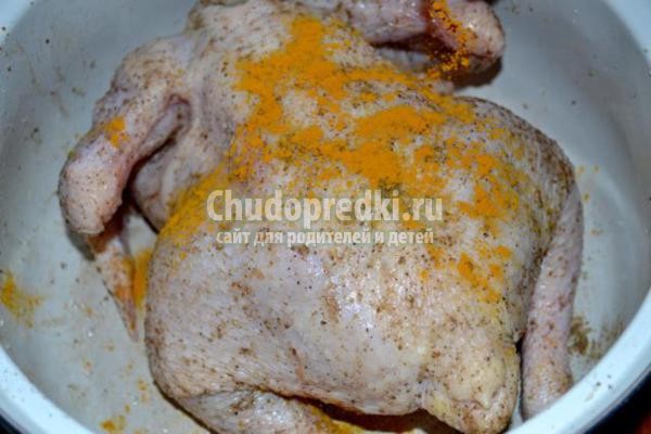 запеченная в рукаве курица