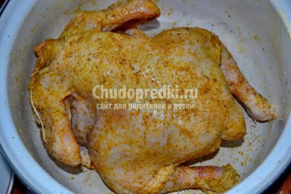 запеченная в рукаве курица