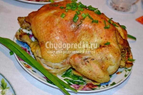 запеченная в рукаве курица