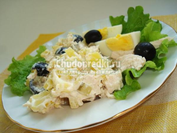 салат из курицы. Столичный
