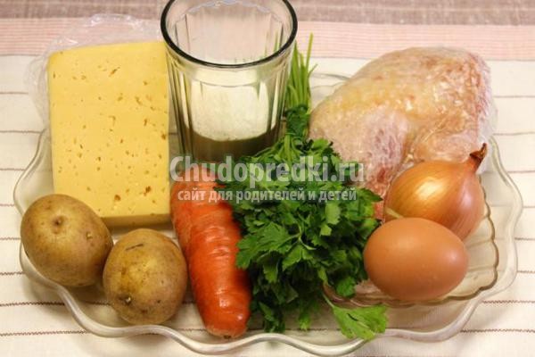 куриный суп с сырными клецками