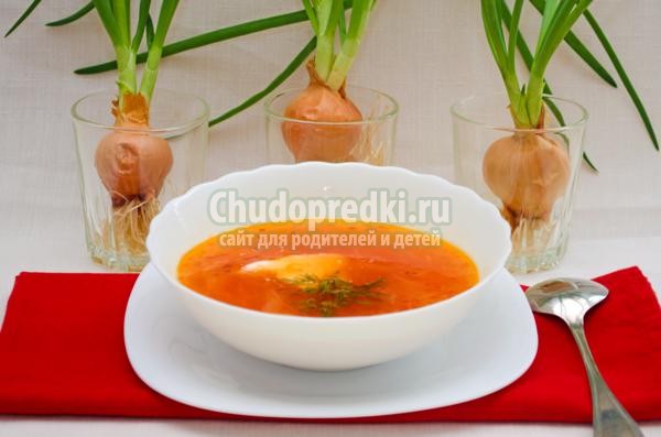 постный красный борщ