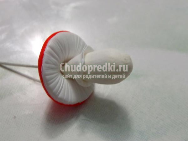 серьги мухомор из полимерной глины